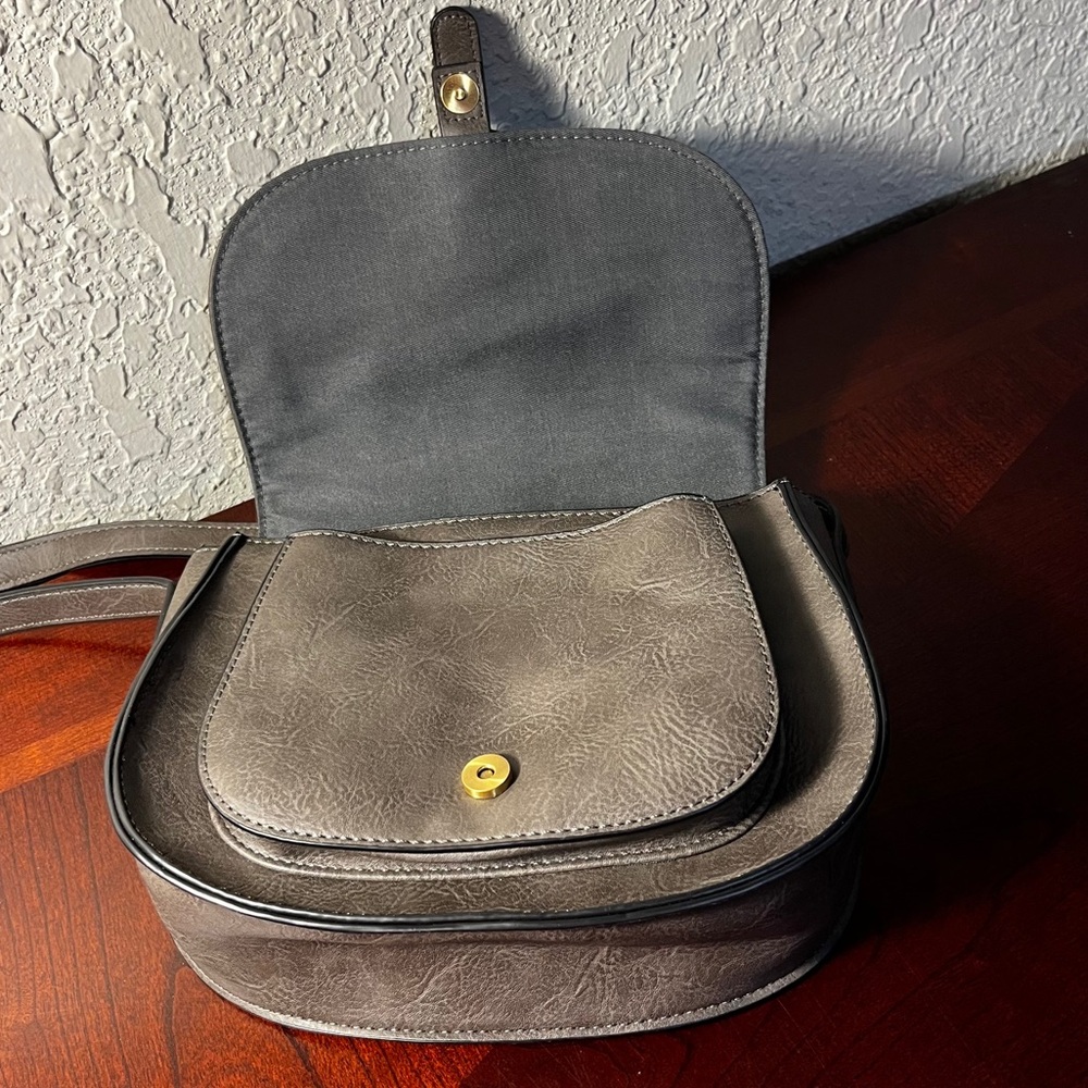 Gray Non-Leather Afkomst Crossbody Bag - Picture 3 of 9